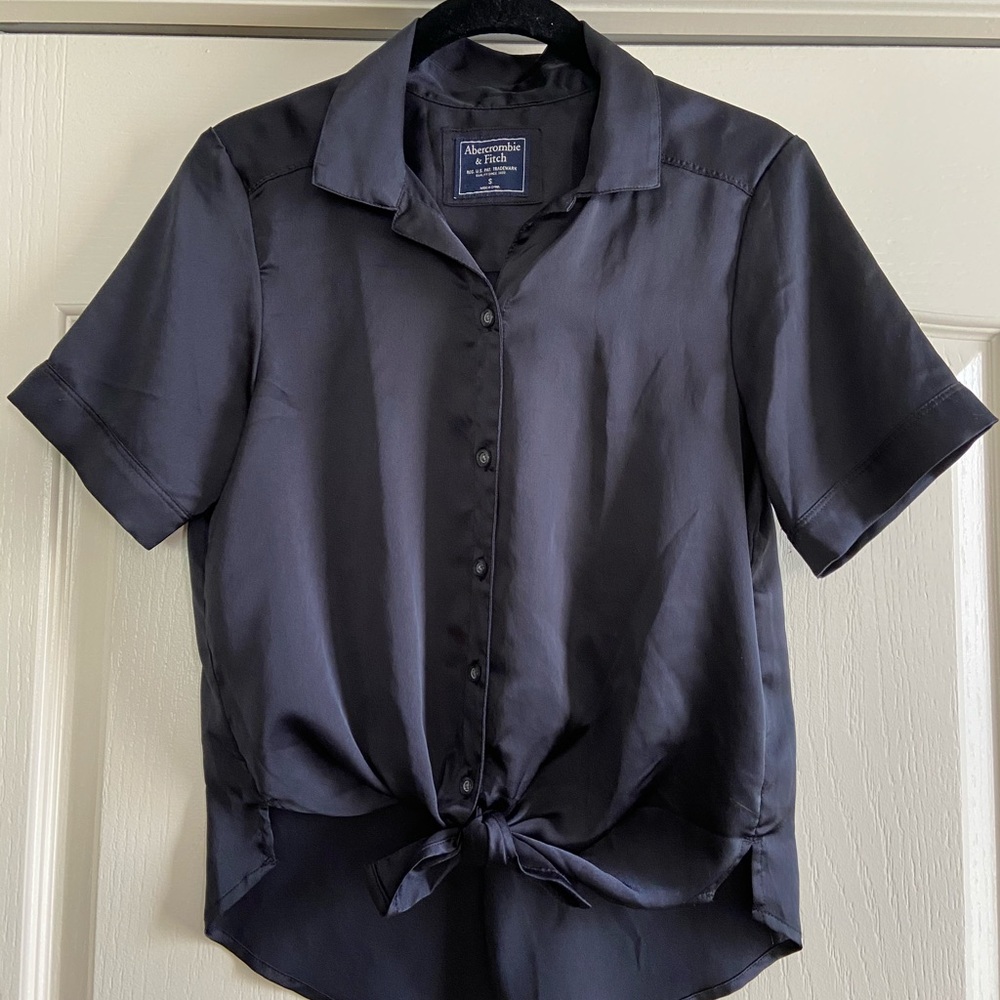 Abercrombie and Fitch button down black blouse